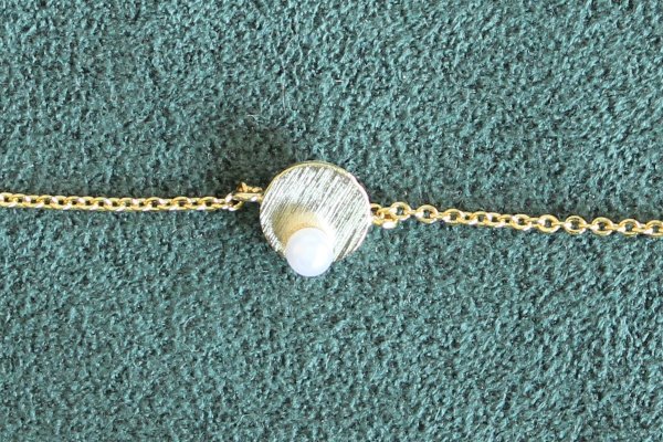 Armband Kreis mit Perle golden